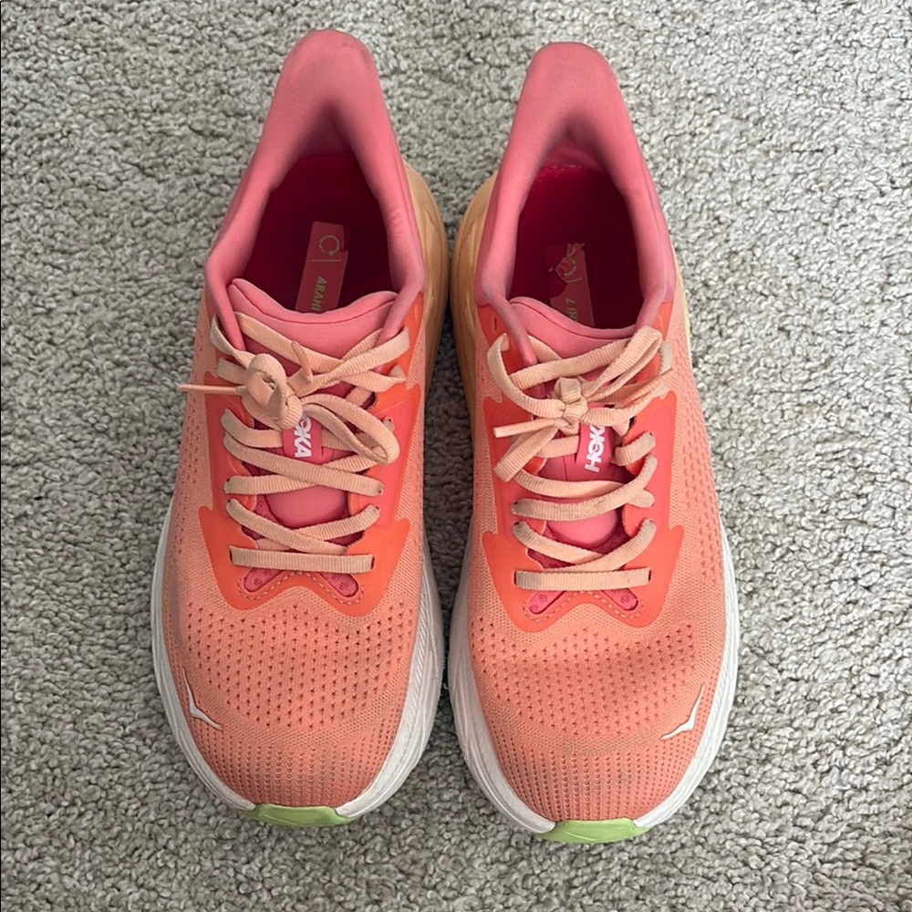 Hoka Women's Peach and Orange Athletic Shoes